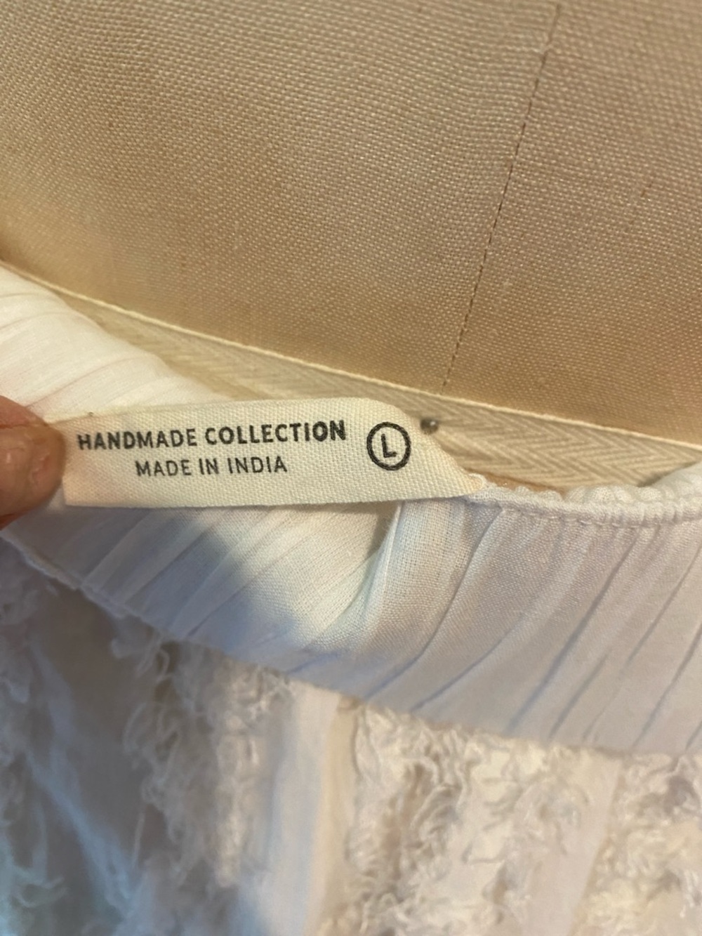Women’s White Maxi Skirt with Textured Fringe Detail - Picture 6 of 7